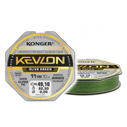 PLECIONKA PRZYPONOWA KEVLON OLIVE GREEN X4 0,18/10 KONGER